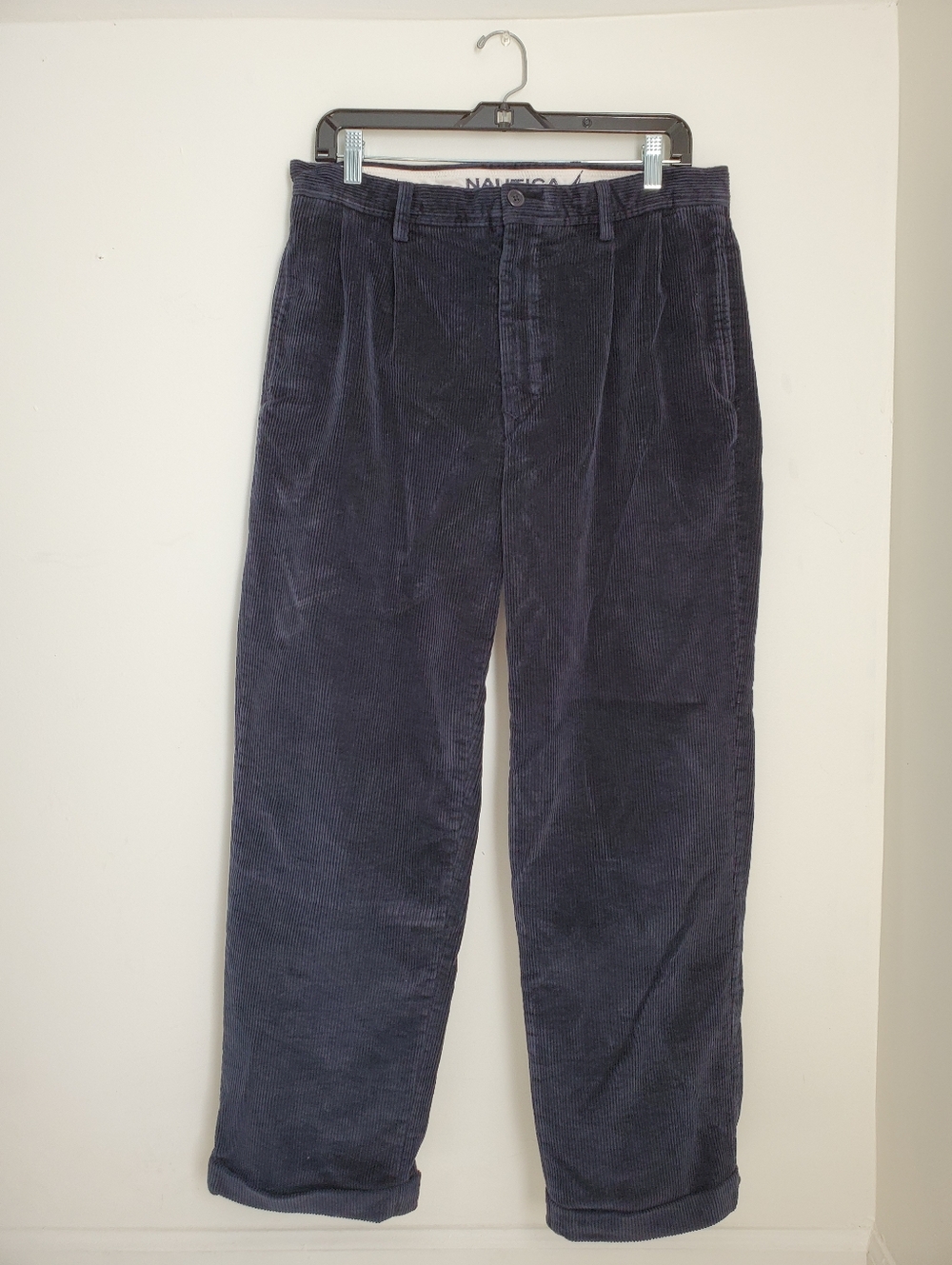 90s Vintage Nautica Navy Blue Corduroy Pants 33x30